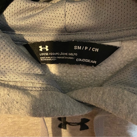 Under Armour Mens Hoodie Small Gray Run New York ColdGear Kangaroo Pocket - Picture 10 of 11